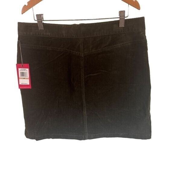 Vince Camuto Womens Olive Corduroy A-Line Skirt Size 12P Zip Pocket Fall - Picture 7 of 13